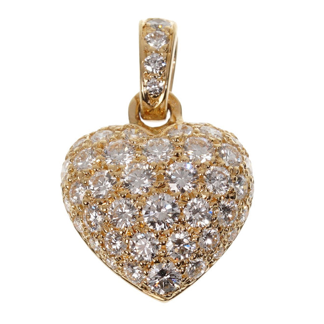 Cartier Yellow Gold Diamond Heart Pendant Necklace 0002528