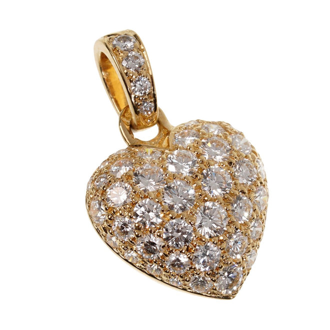 Cartier Yellow Gold Diamond Heart Pendant Necklace 0002528