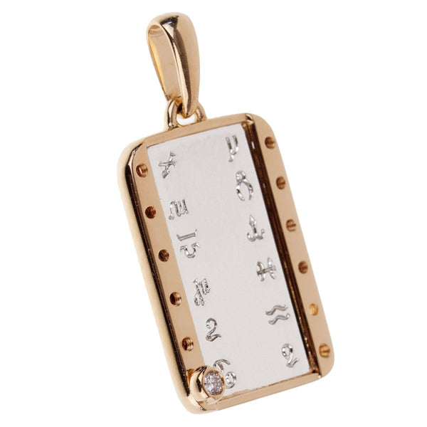 Cartier Zodiac Vintage Diamond Yellow Gold Pendant 0001998-1