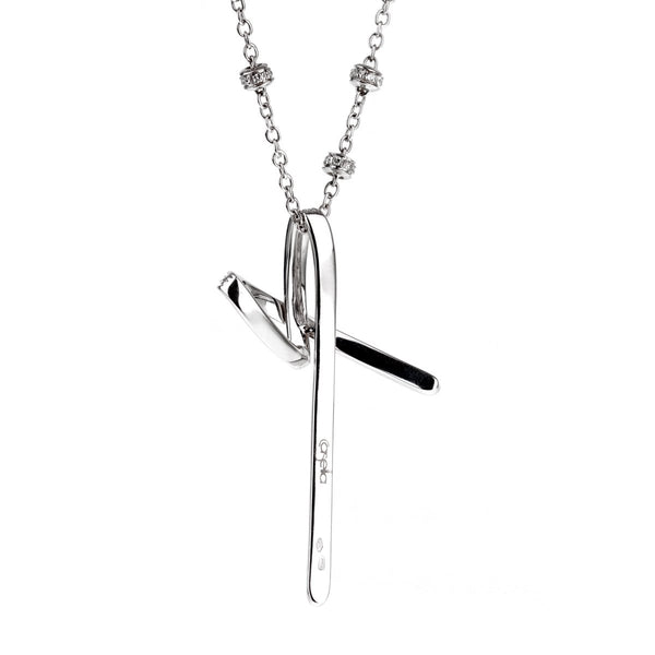 Casella Diamond White Gold Cross Necklace 0000983