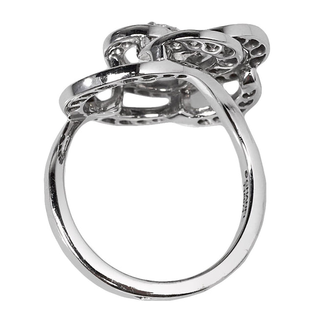 Chanel Camelia White Gold Diamond Cocktail Ring 0002135