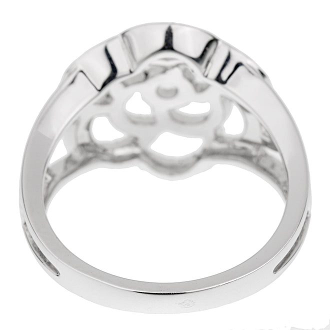 Authentic Chanel Rings Chanel Camelia 18k White Gold Diamond Cocktail Ring