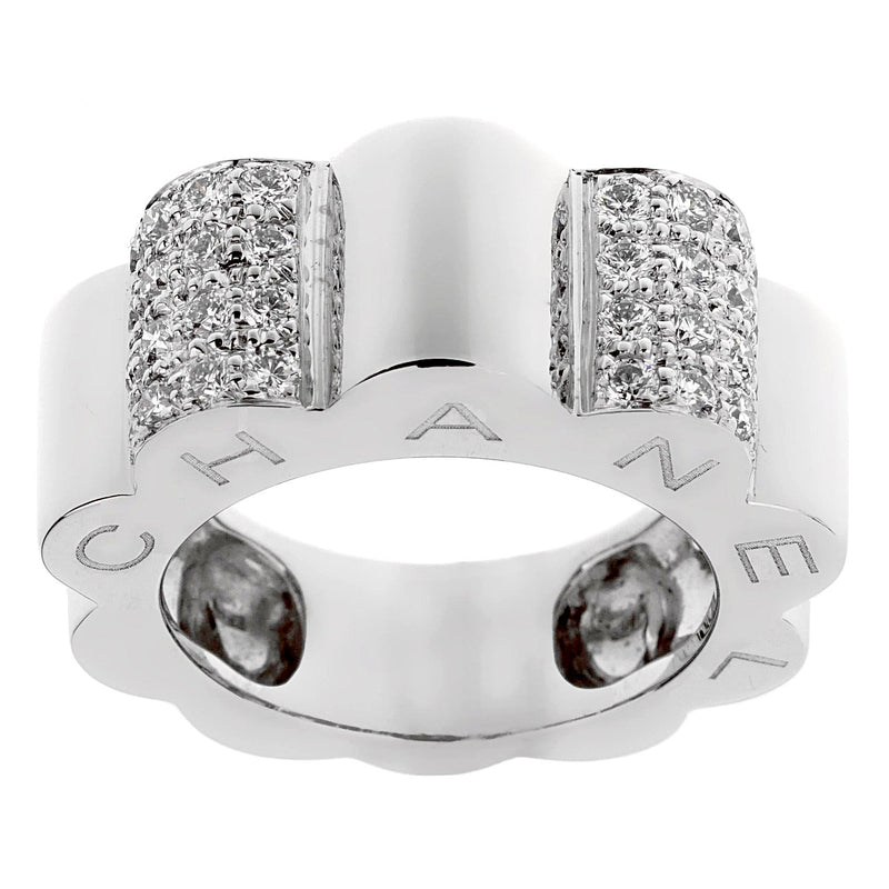 Camelia Chanel ring 1932 T 55 WHITE GOLD 18K & 167 diamants 2.31CT