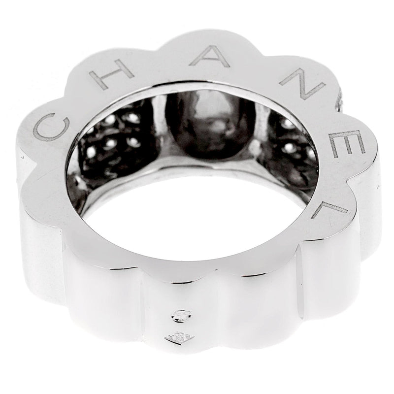 Chanel Camellia White Gold Diamond Cocktail Ring Sz 5 1/2 – Opulent Jewelers