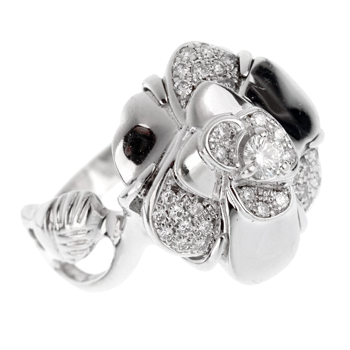 Chanel Camellia White Gold Diamond Ring