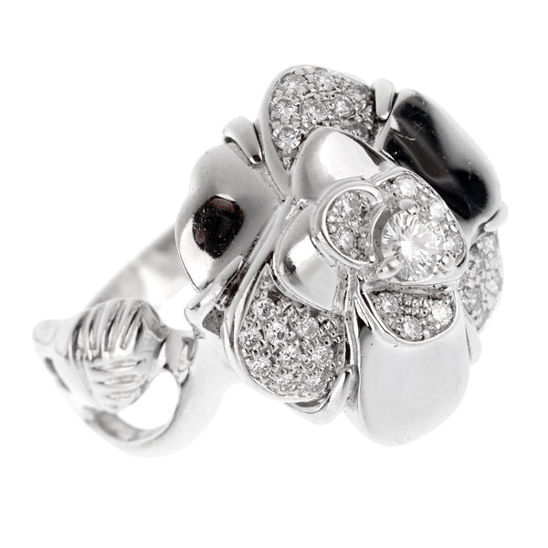 Chanel ring, Camellia thread,WHITE GOLD, pearl and diamonds. ref.116417 -  Joli Closet