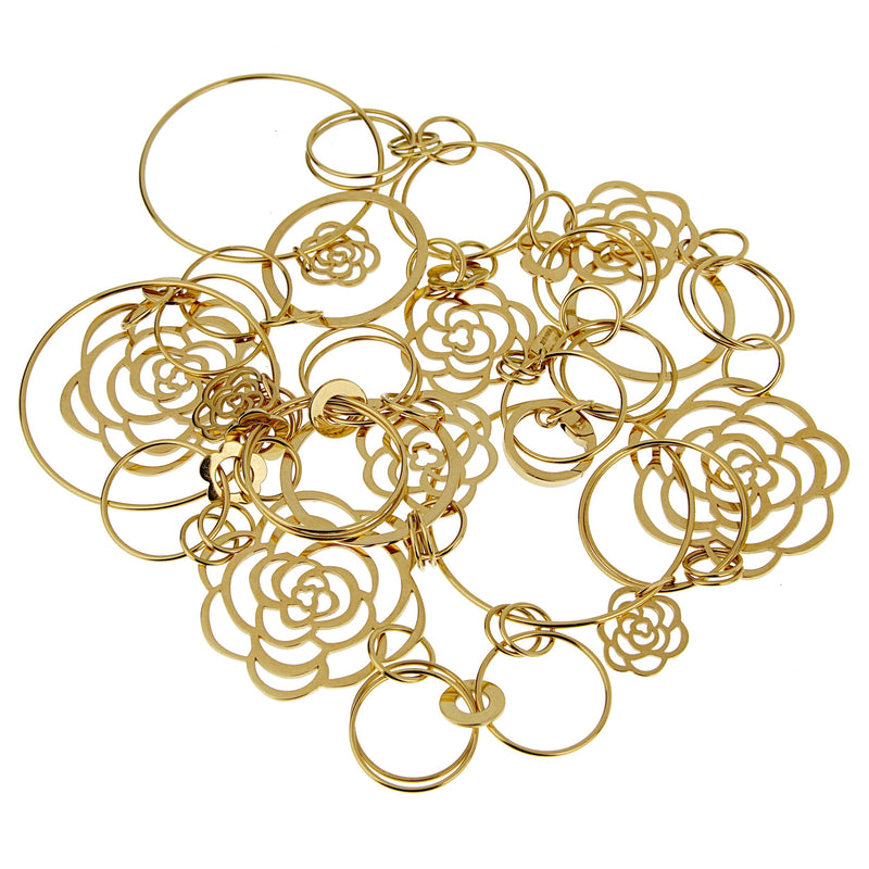 Chanel Camelia Yellow Gold Sautoir Necklace 0003275