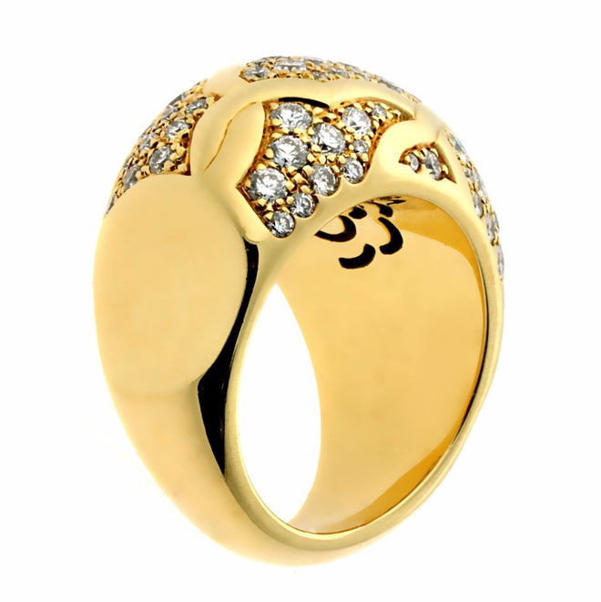 Chanel Camellia Flower Diamond Gold Cocktail Ring 0000014