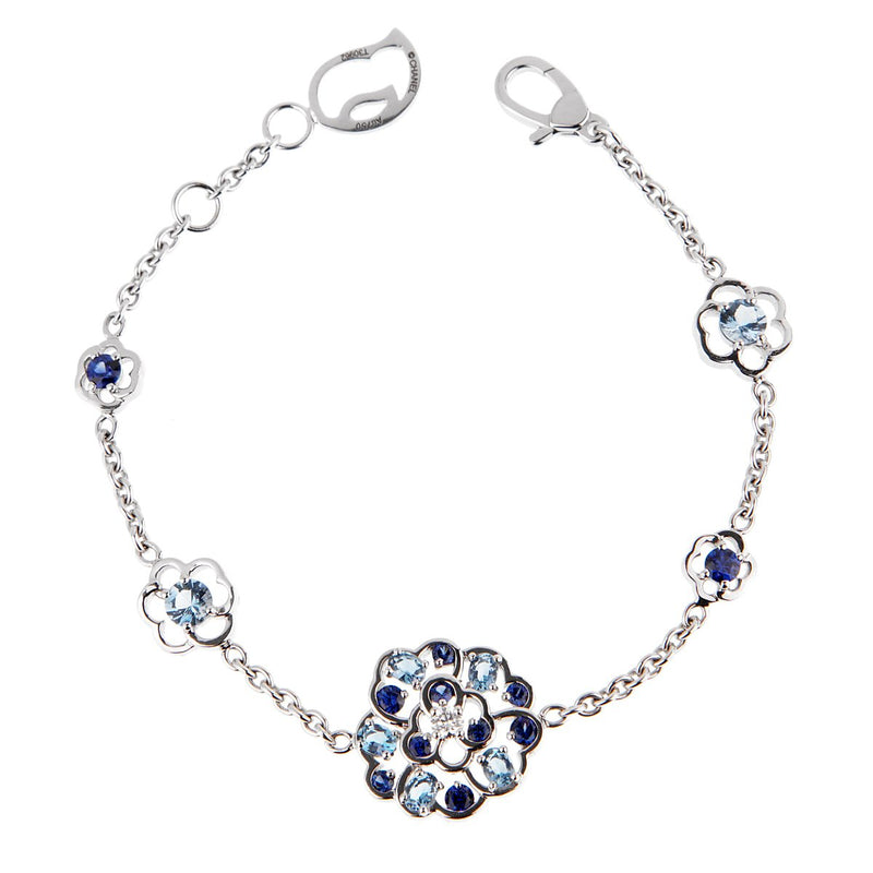 Chanel Camellia Sapphire Diamond White Gold Bracelet