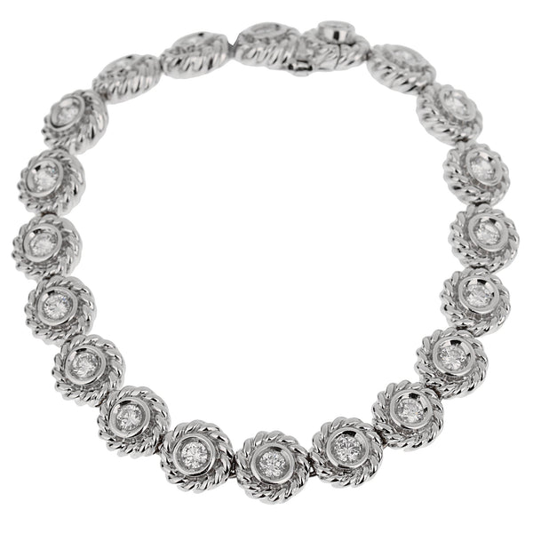 Chanel Camellia White Gold Diamond Tennis Bracelet 1ch1a