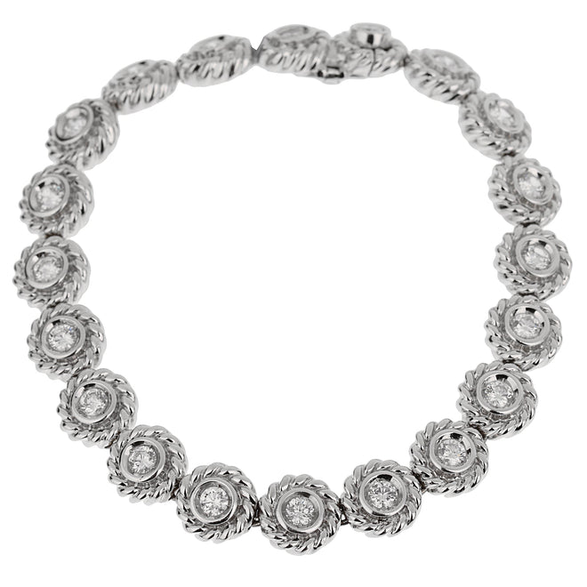 Chanel Camellia White Gold Diamond Tennis Bracelet – Opulent Jewelers