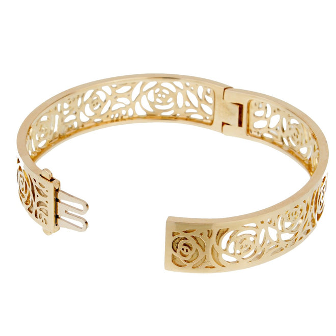 Chanel Camellia Yellow Gold Ajoure Bracelet 00001723