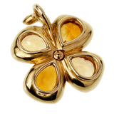 Chanel Citrine Gold Clover Pendant Necklace 0002576
