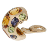 Chanel Coco Citrine Peridot Iolite Gold Hoop Earrings