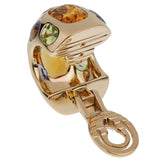 Chanel Coco Citrine Peridot Iolite Gold Hoop Earrings