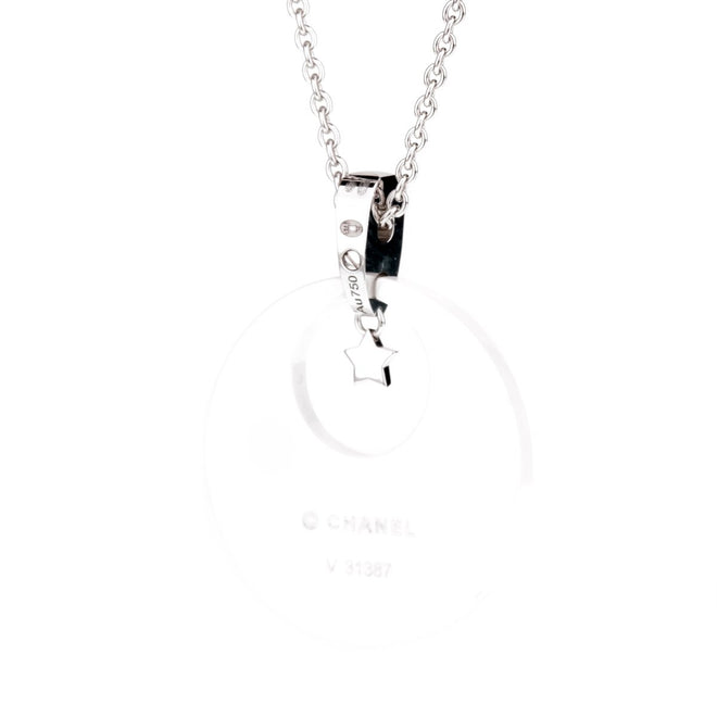 Chanel Comete Ceramic Diamond White Gold Necklace 0000633