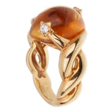 Chanel Comete Diamond Citrine Yellow Gold Ring 0001856
