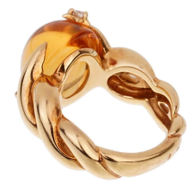 Chanel Comete Diamond Citrine Yellow Gold Ring 0001856