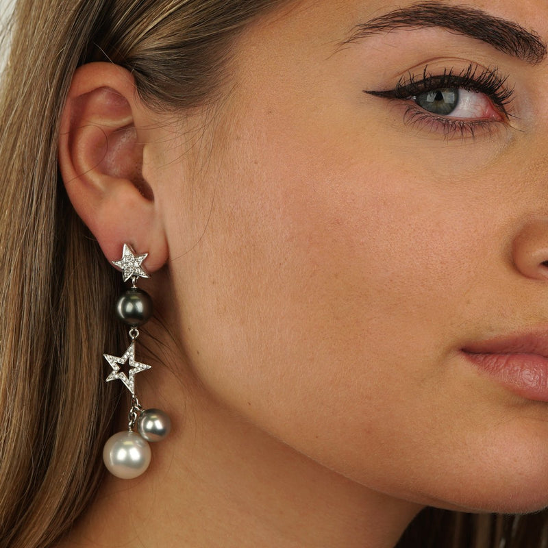 chanel pearl earrings cc stud