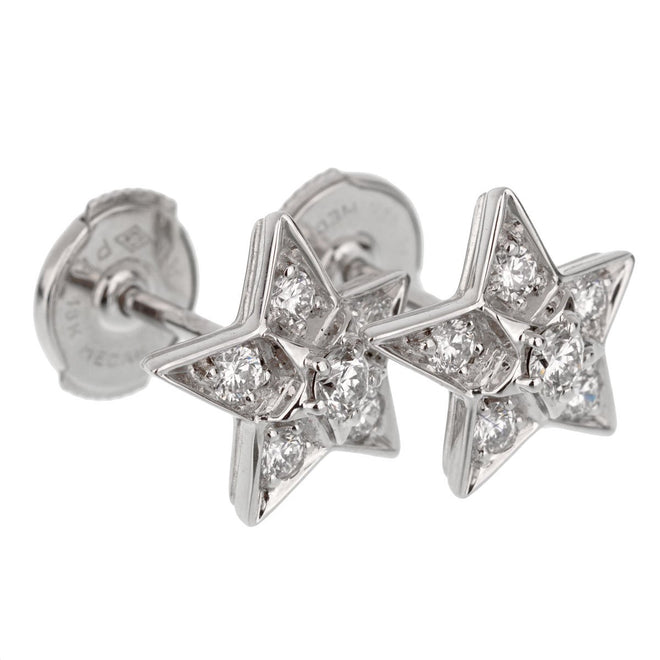 Chanel White Gold and Diamond Comète Earstuds, Contemporary Jewelry, Earring