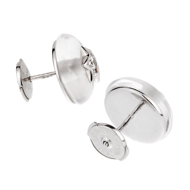 Chanel Comete Rock Crystal Diamond 18k White Gold Stud Earrings 0000903