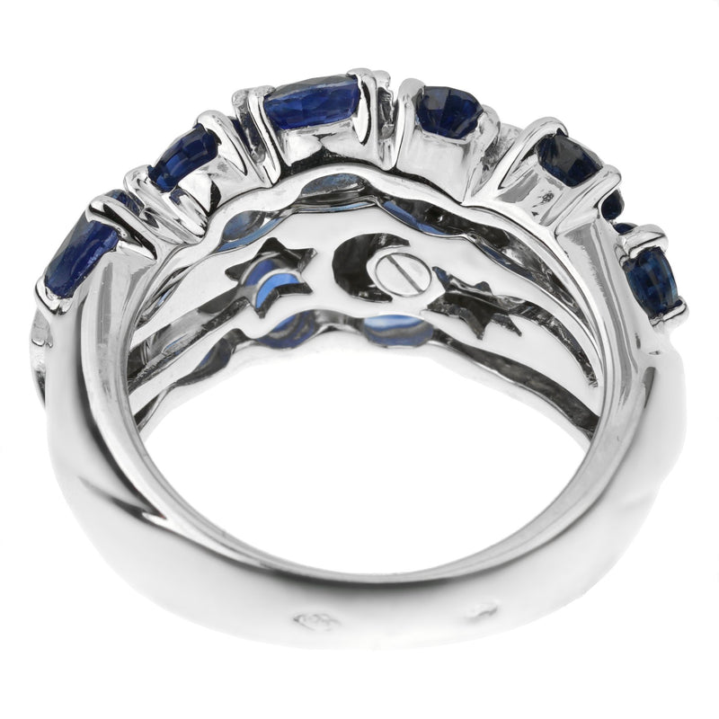 Chanel Comete Sapphire Diamond White Gold Ring Sz 5 3 4 Opulent