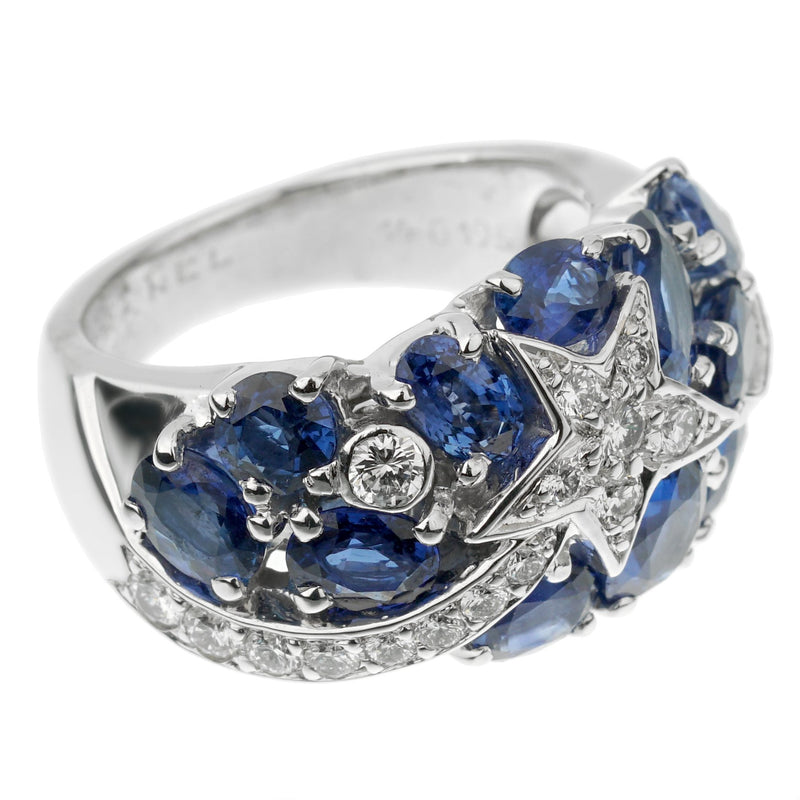 Chanel Comete Sapphire Diamond White Gold Ring 1CCS575
