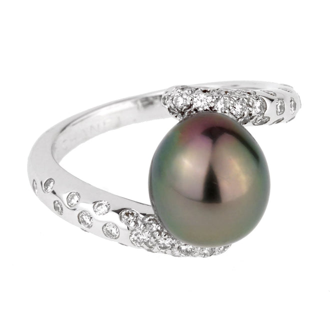 Chanel Pearl Diamond White Gold Cocktail Ring