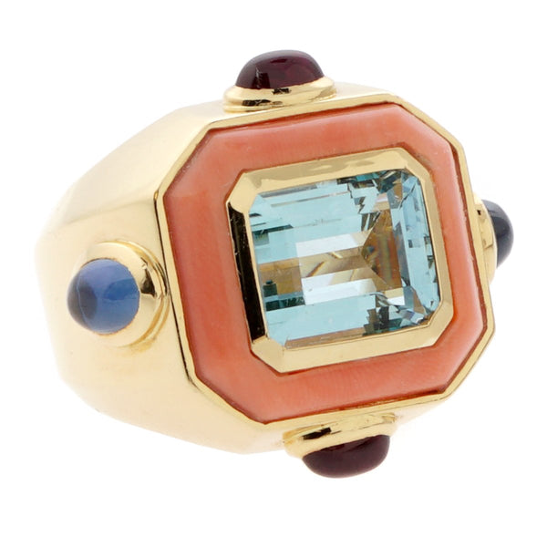 Chanel Coral Topaz Cocktail Ring 0000871