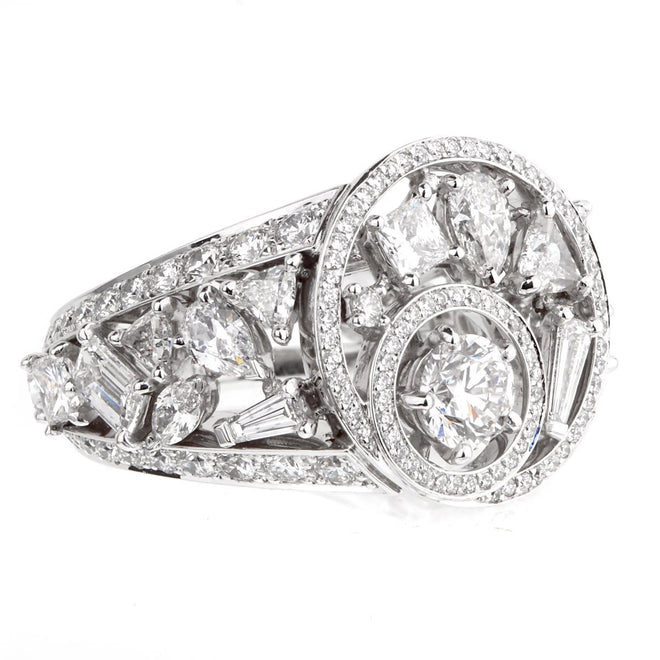 Chanel Cosmos Multi Shaped Diamond Cocktail Gold Ring 0000927