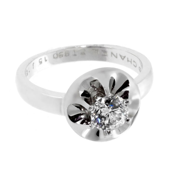 Chanel Flower Diamond Platinum Ring 0000045
