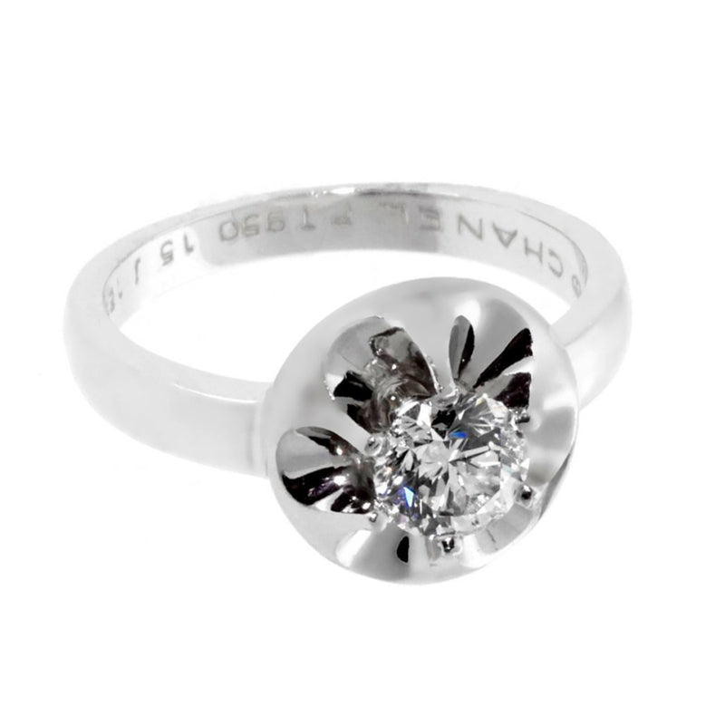 Chanel Vintage Flower Diamond Platinum Ring