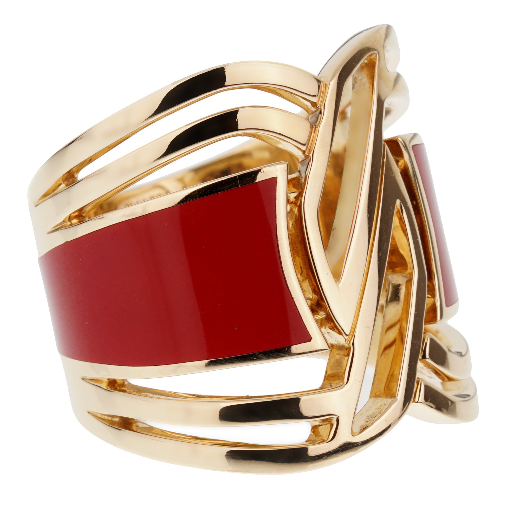 Chanel Gallery Collection Ceramic Yellow Gold Cocktail Ring