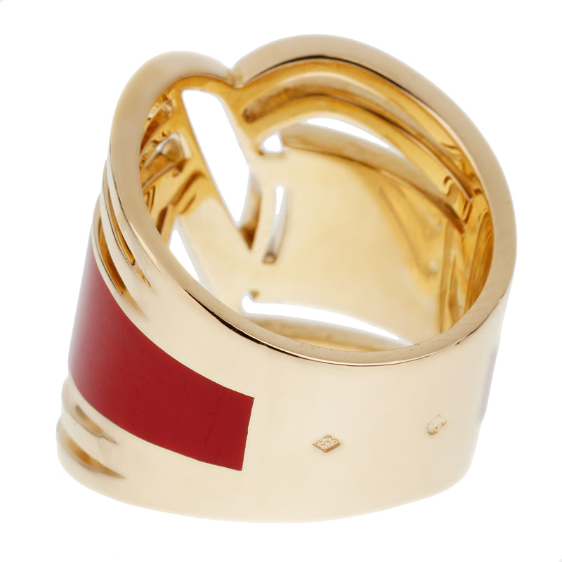 Chanel Gallery Collection Ceramic Yellow Gold Cocktail Ring 0003401
