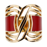 Chanel Gallery Collection Ceramic Yellow Gold Cocktail Ring 0003401