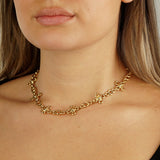 Chanel Gemstone Gold Choker Necklace 0000019