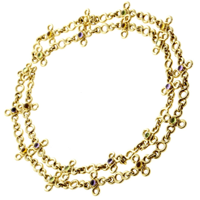 Chanel Gemstone Yellow Gold Sautoir Necklace