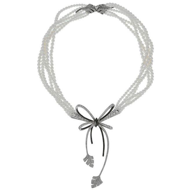 Chanel High Jewelry Diamond Pearl White Gold Necklace 1afca
