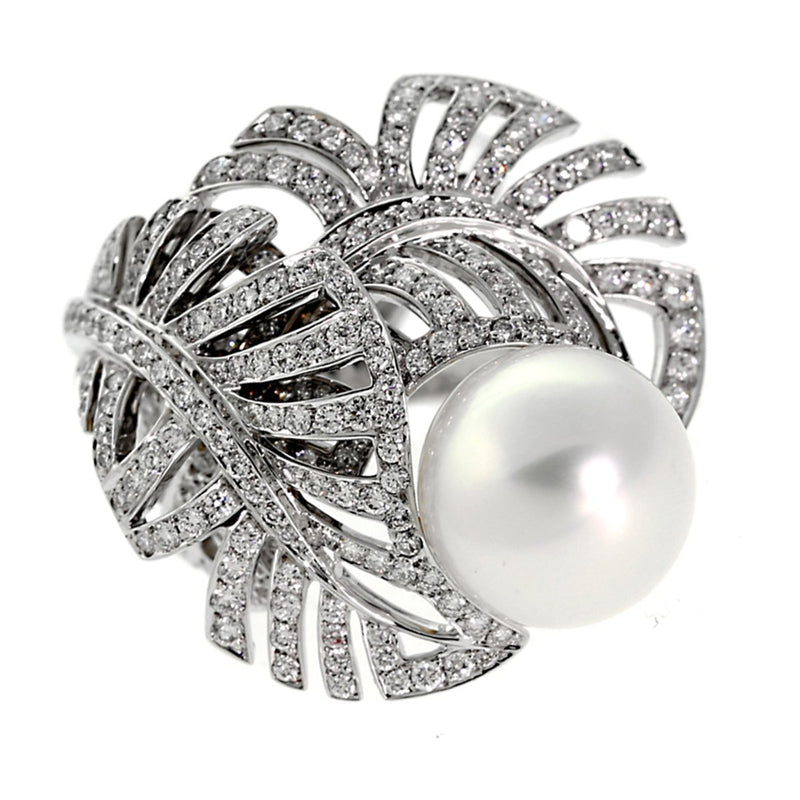 Chanel Pearl Diamond White Gold Cocktail Ring