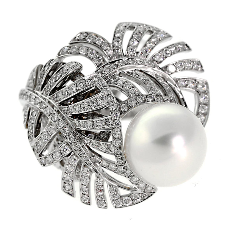 Chanel Pearl Diamond White Gold Ring 0000043