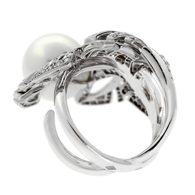 Chanel Pearl Diamond White Gold Ring 0000043
