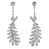 Chanel Plume Diamond Feather Drop White Gold Earrings 0002681