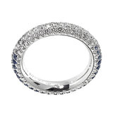 Chanel Sapphire Eternity White Gold Diamond Cocktail Ring Sz 6