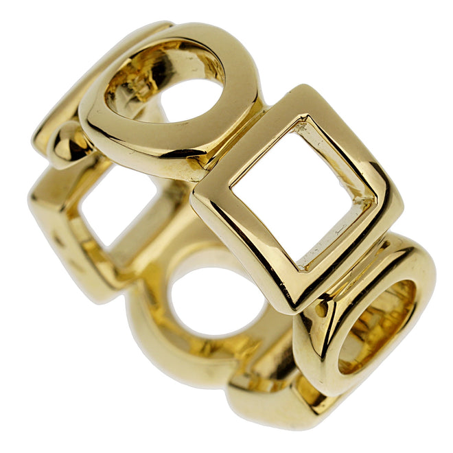 Chanel Shapes Yellow Gold Cocktail Ring Circa 1990s