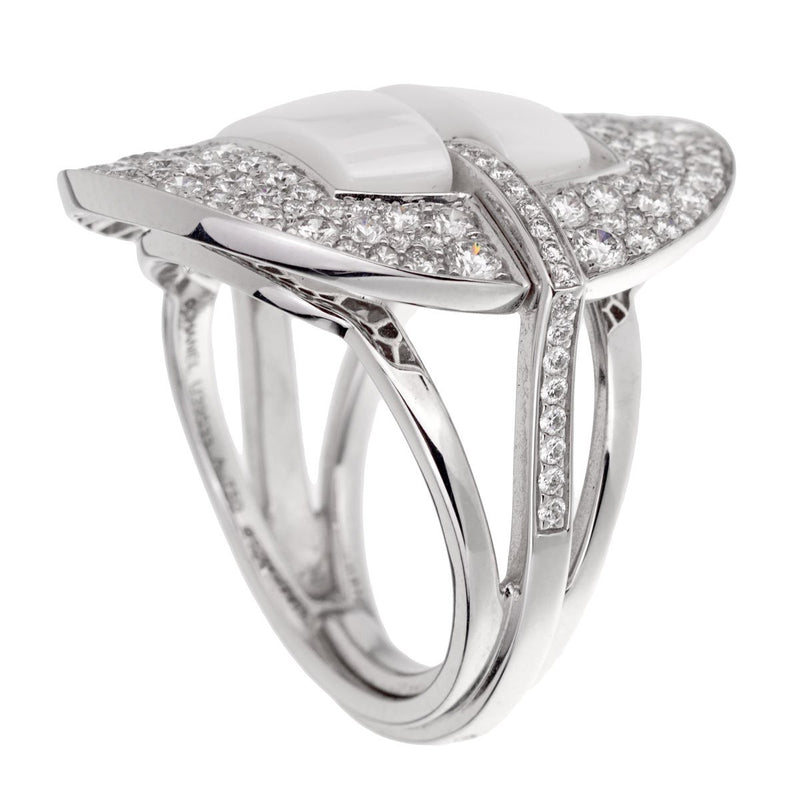 Chanel Ultra Diamond White Gold Ceramic Ring