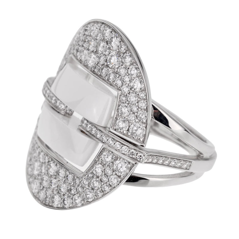 Chanel Ultra Diamond White Gold Ceramic Ring 0002006
