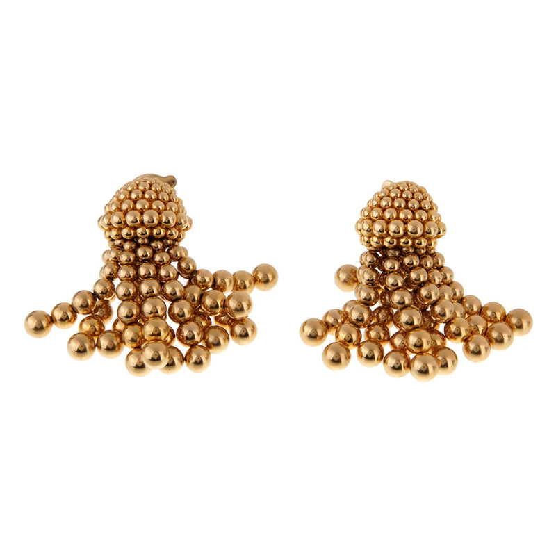 CHANEL-Chanel Gold CC Logo Pearl Pendant Earrings AB5737