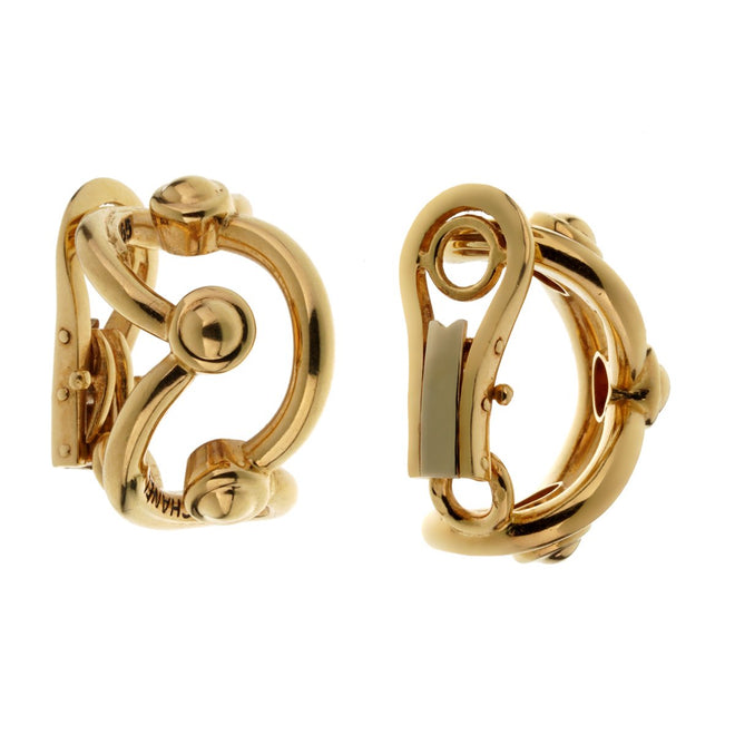 Chanel Vintage Yellow Gold Hoop Earrings 0002585