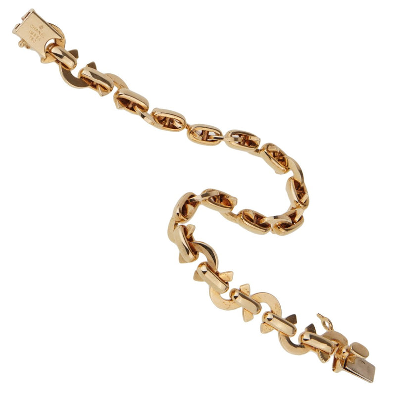 CHANEL 18k Yellow Gold Charm Link Bracelet Small-MTSJ11071