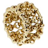 Chanel Yellow Gold Chain Link Cocktail Band Ring Sz 4 3/4 0003324